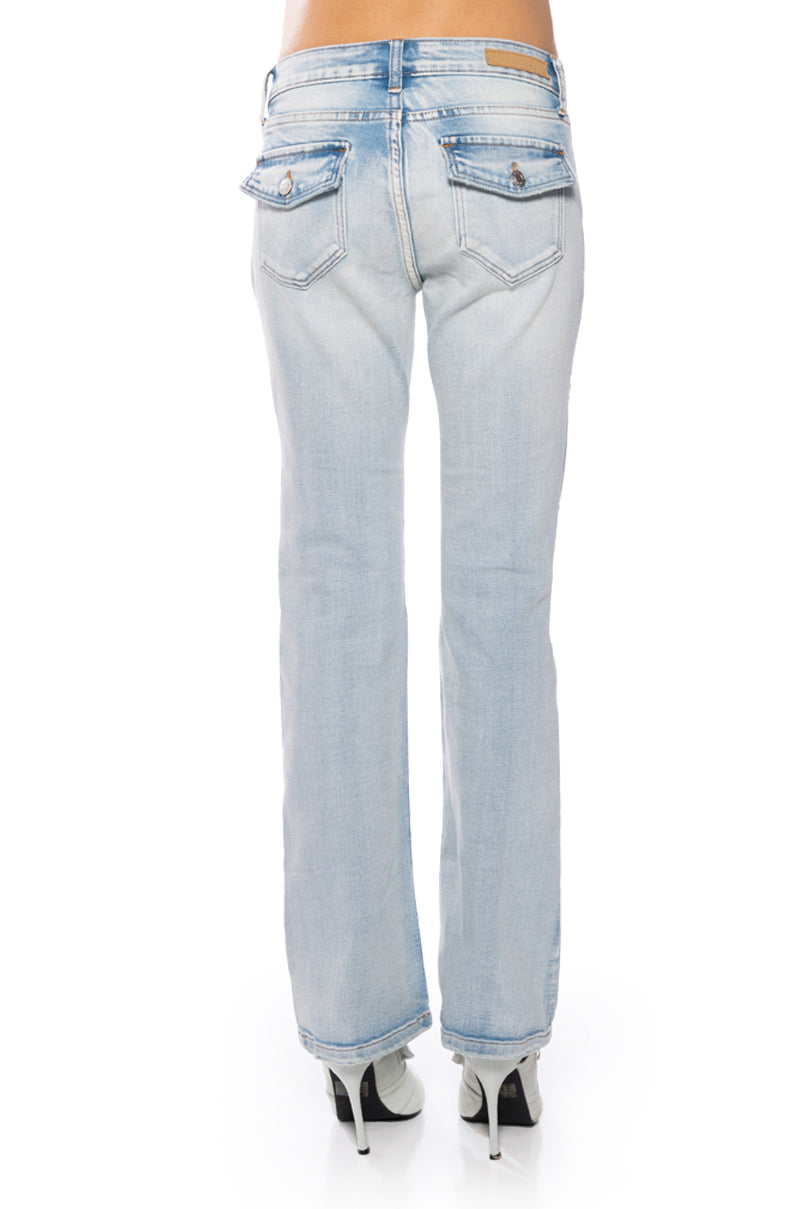 MONICA DISTRESSED LOW RISE JEANS