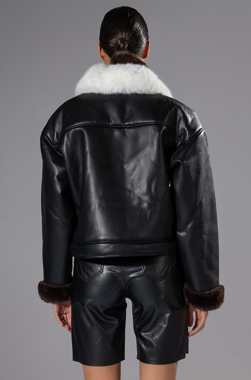 MEET ME AT OUR SPOT PU TRUCKER JACKET
