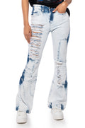MEL ACID WASH FLARE DENIM JEANS