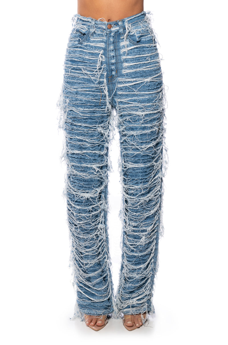 MESS WITH ME SUPER DISTRESSED RELAXED FIT JEANS