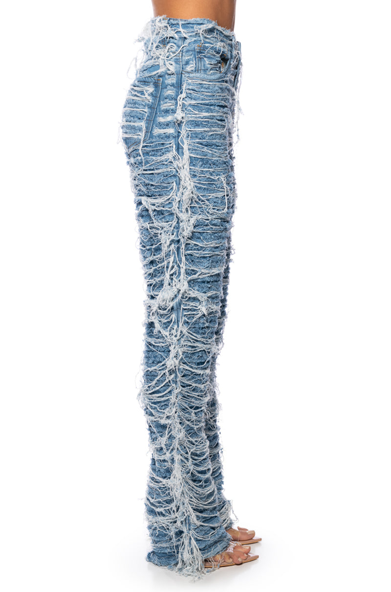 MESS WITH ME SUPER DISTRESSED RELAXED FIT JEANS