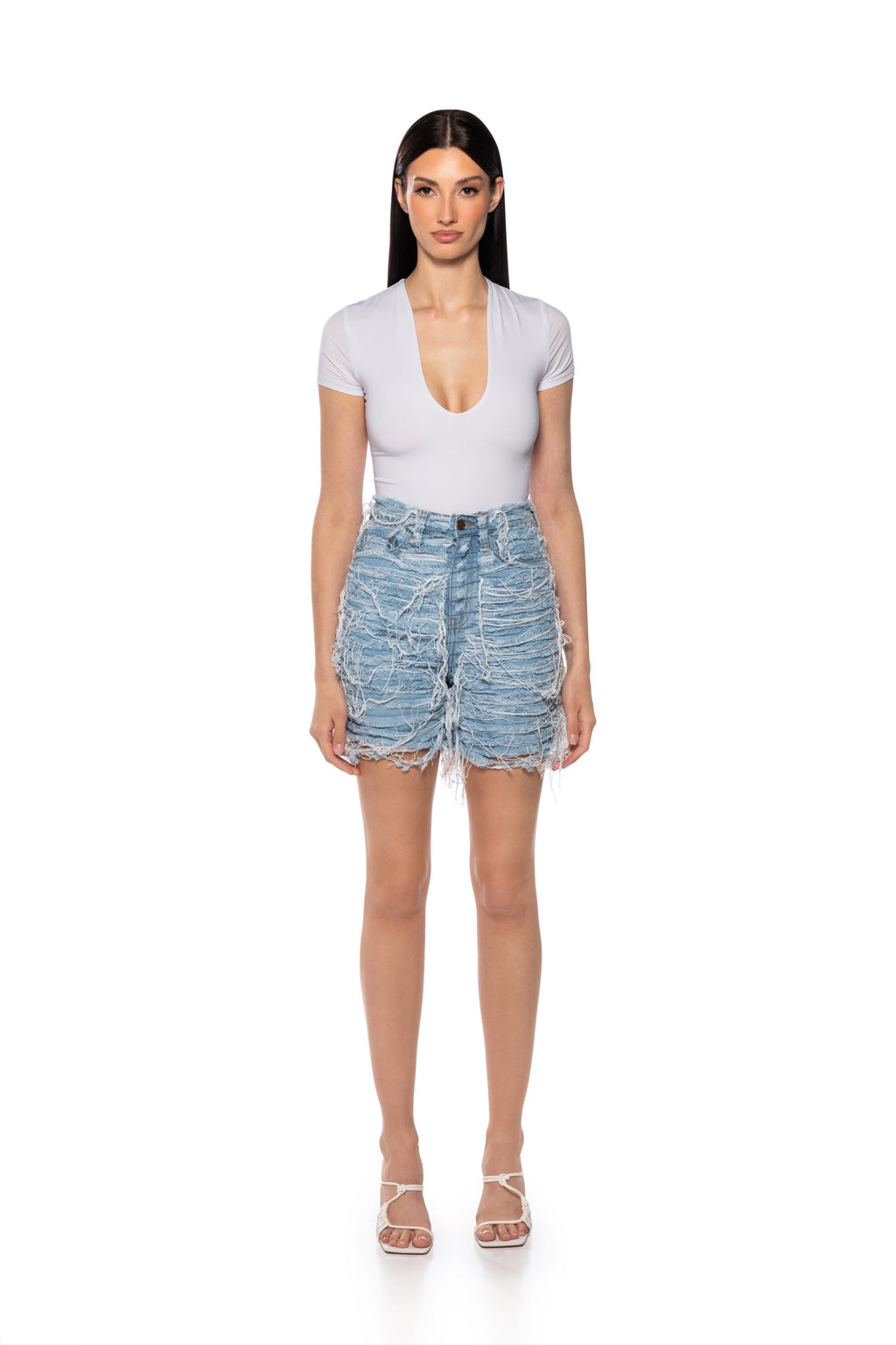 MESS WITH ME SUPER DISTRESSED SHORTS