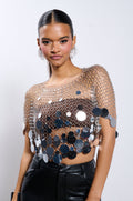 METALLIC SEQUIN CHAIN METAL TOP