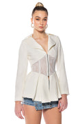 MILA CORSETED PEPLUM BLAZER