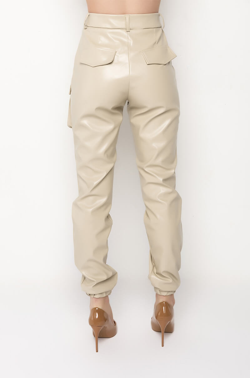 MILA FAUX LEATHER JOGGER