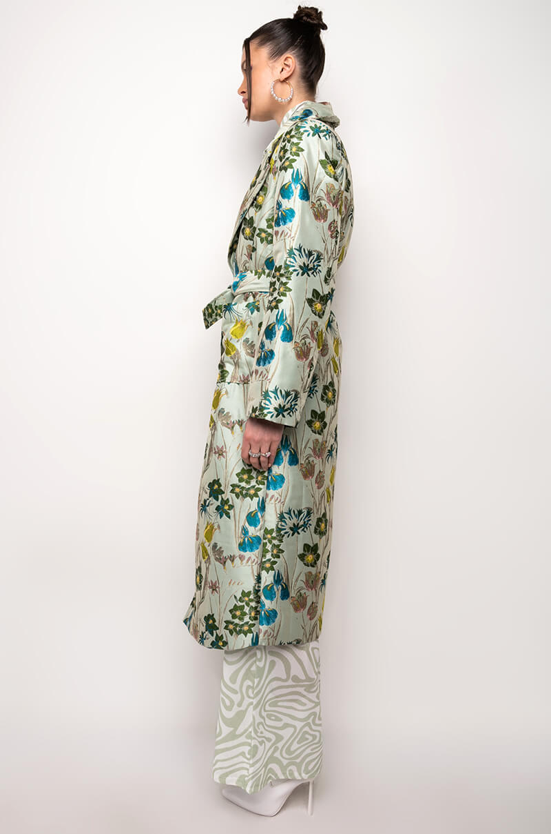 MILAN FASHION WEEK TAPESTRY TRENCH COAT