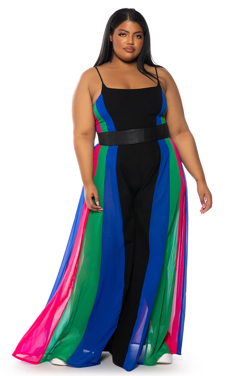 MIMI COLORBLOCKED SCOOP NECK JUMPSUIT