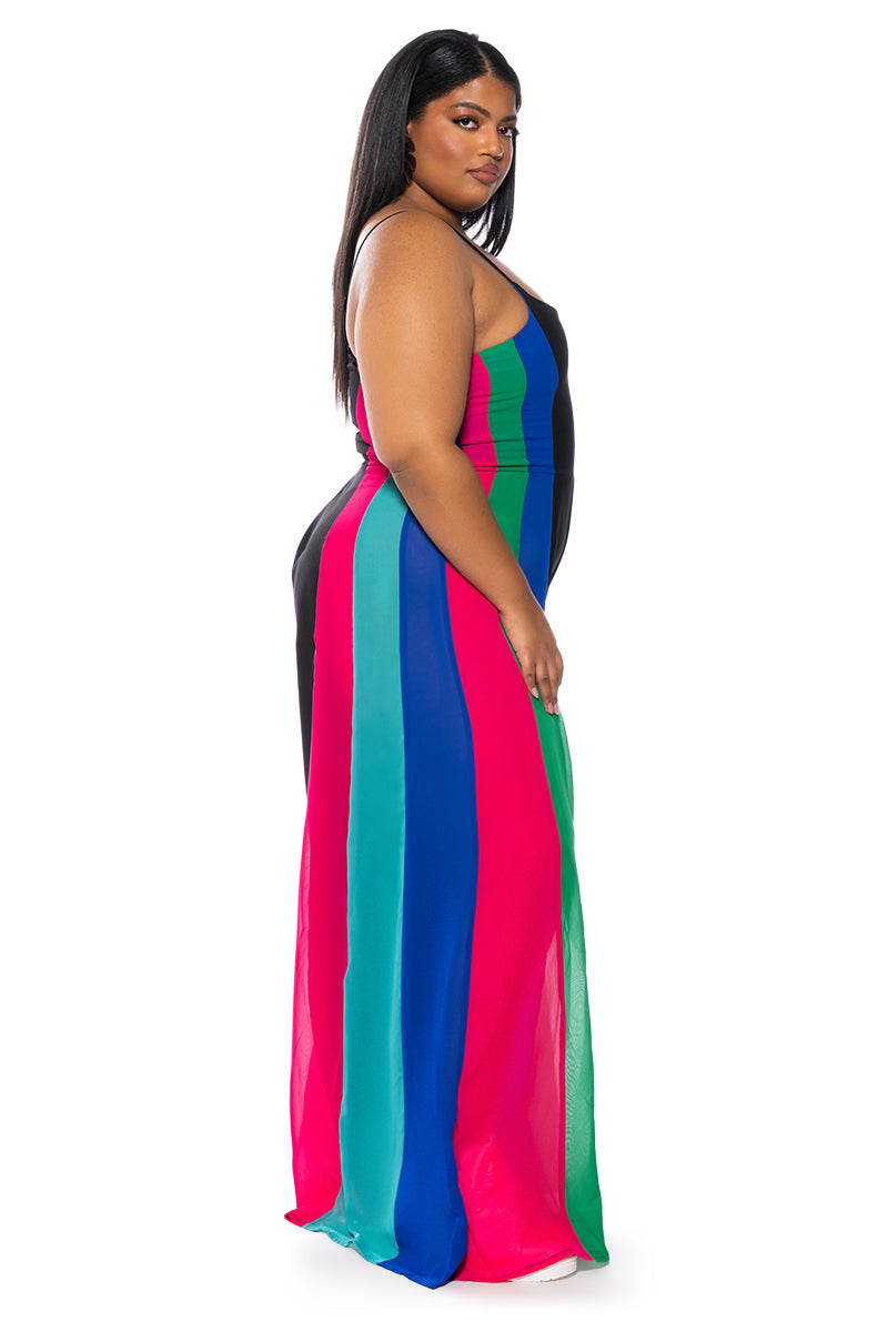 MIMI COLORBLOCKED SCOOP NECK JUMPSUIT