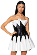 MINA STRAPLESS PLEATED MINI DRESS