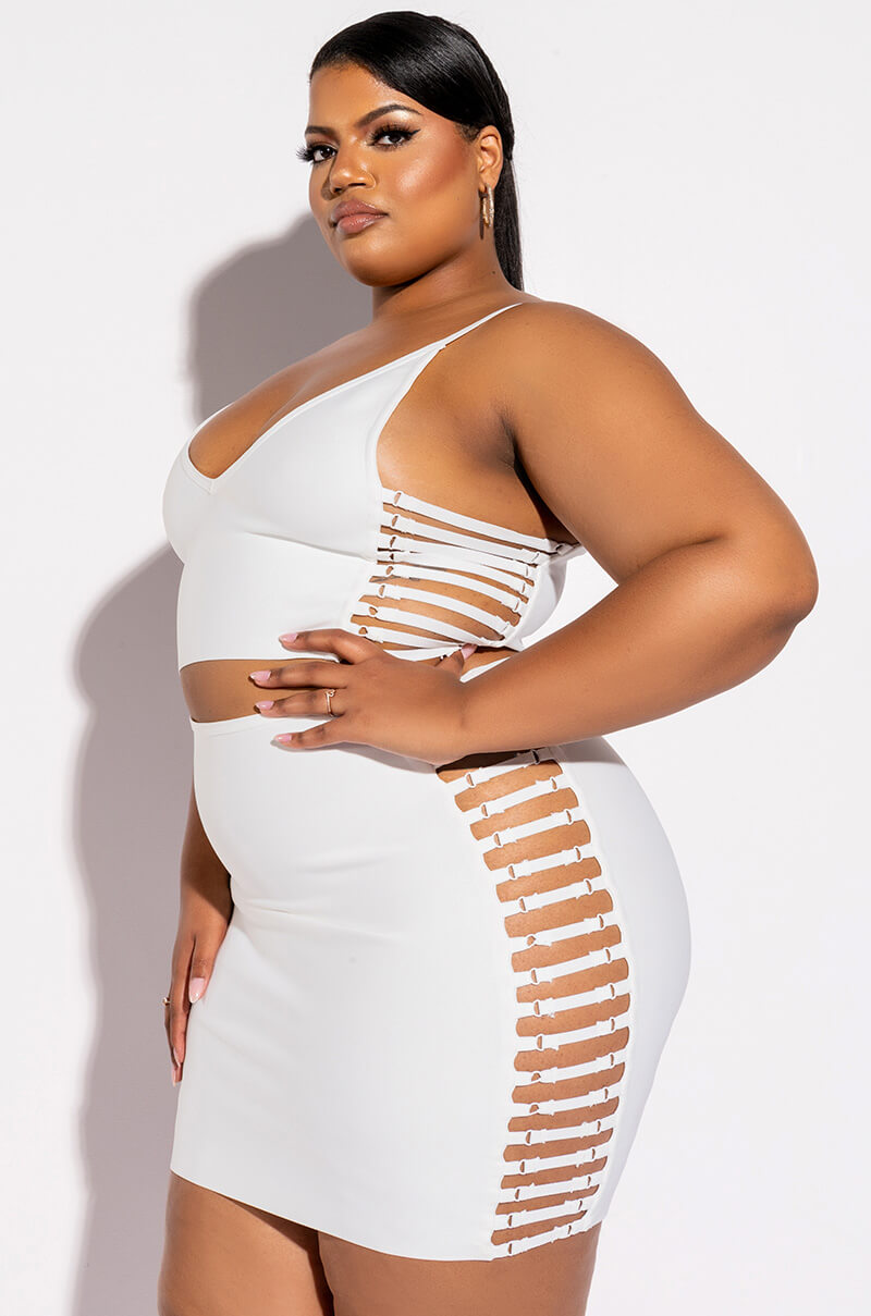 MISBEHAVED BANDAGE CUTOUT MINI SKIRT