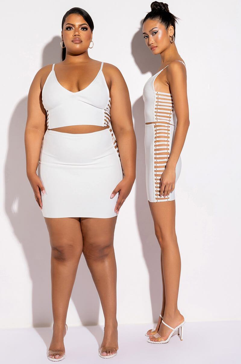 MISBEHAVED BANDAGE CUTOUT MINI SKIRT
