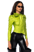 MISS INDEPENDENT SATIN LONG SLEEVE BLOUSE