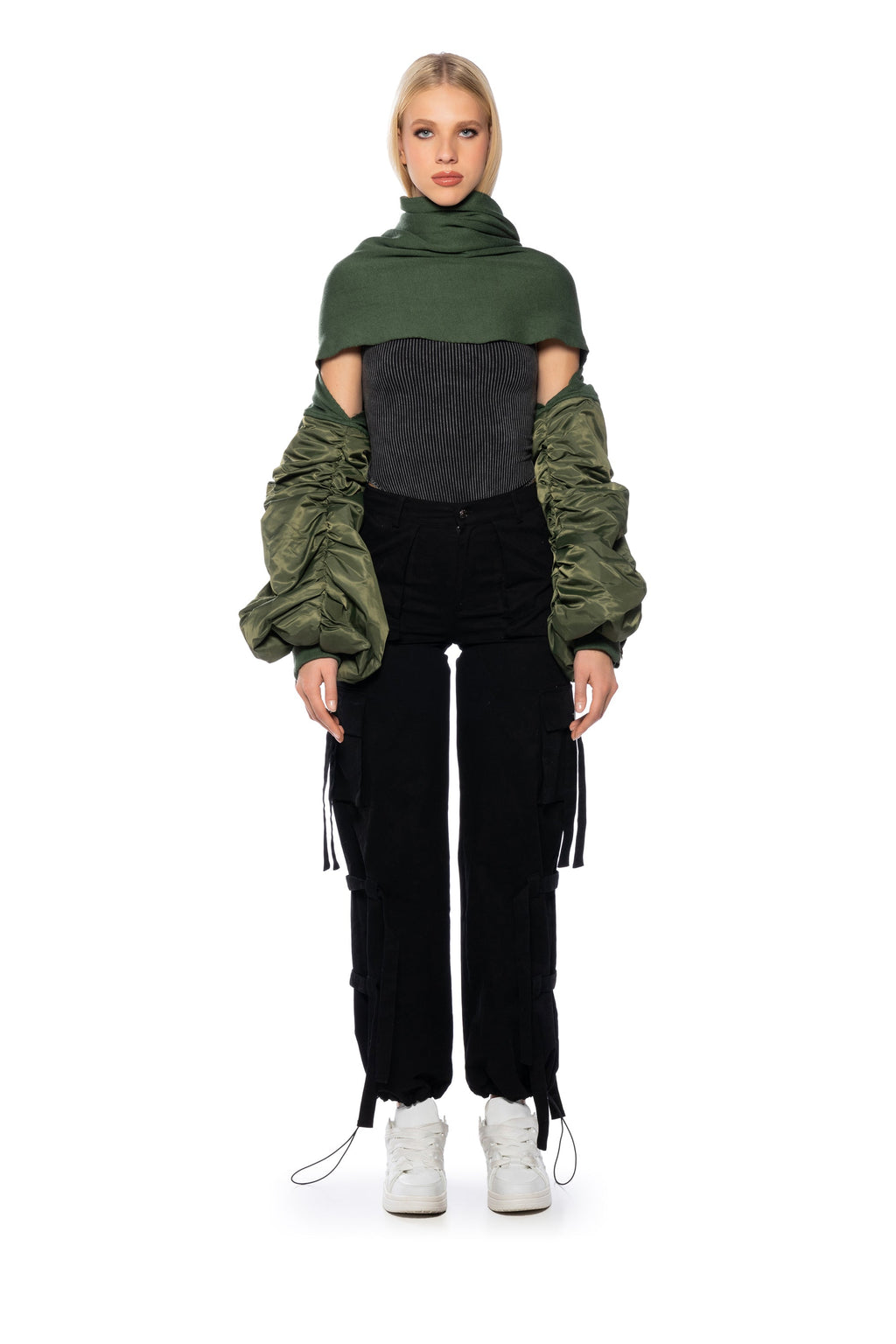 MULTIFUNCTION BOMBER SCARF JACKET