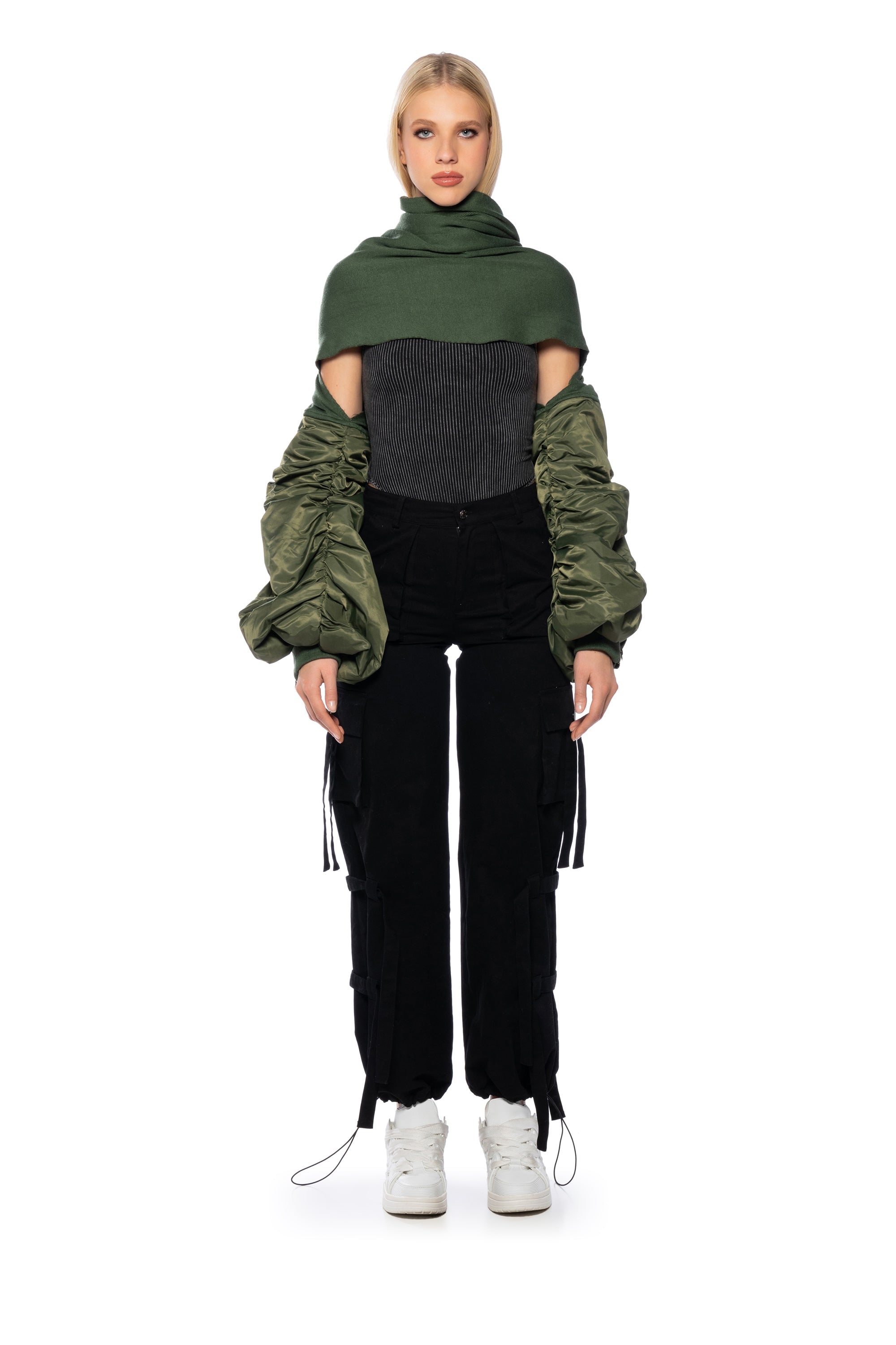 MULTIFUNCTION BOMBER SCARF JACKET