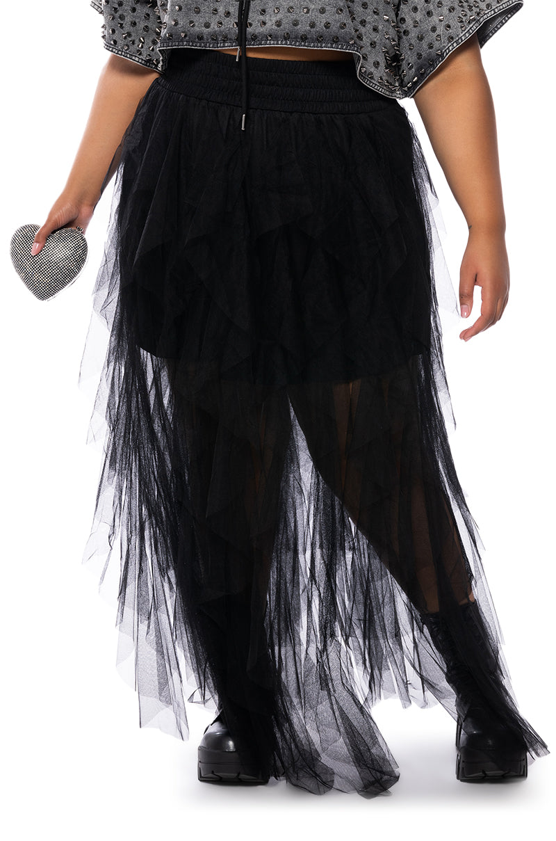 MODERN ROYALTY LAYERED MESH MAXI SKIRT