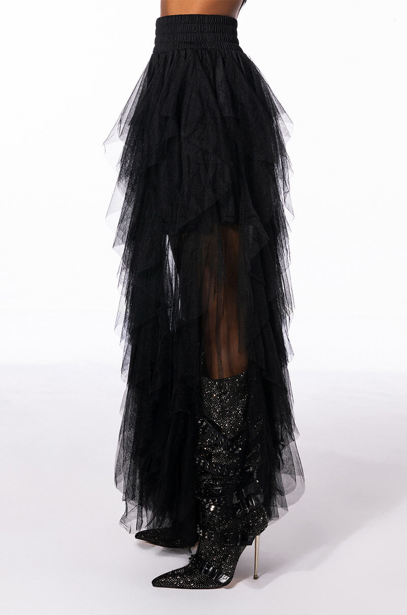 MODERN ROYALTY LAYERED MESH MAXI SKIRT