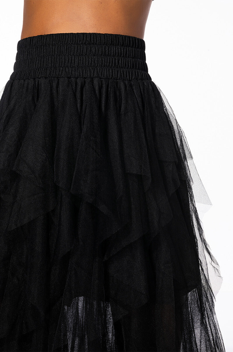 MODERN ROYALTY LAYERED MESH MAXI SKIRT