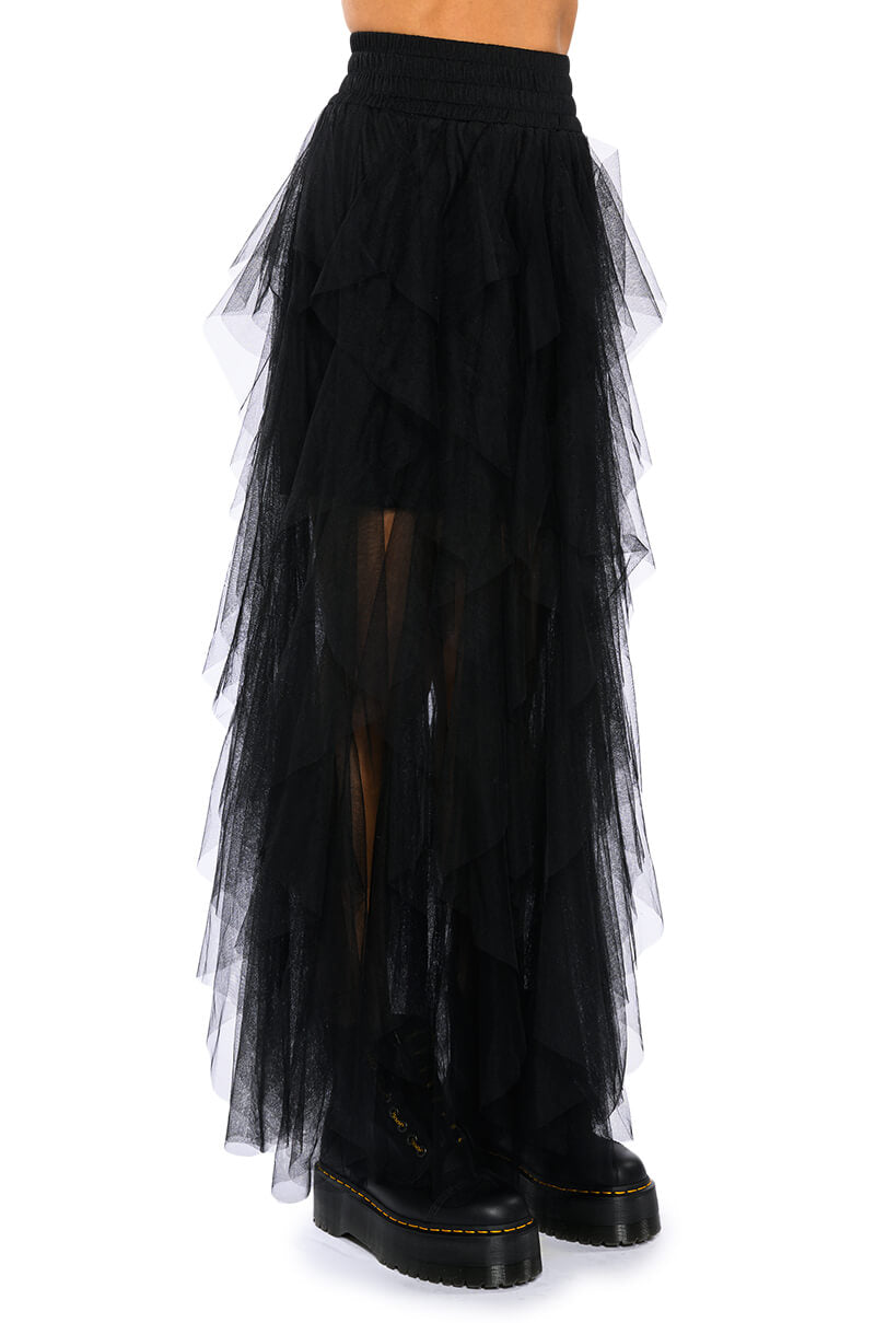 MODERN ROYALTY LAYERED MESH MAXI SKIRT