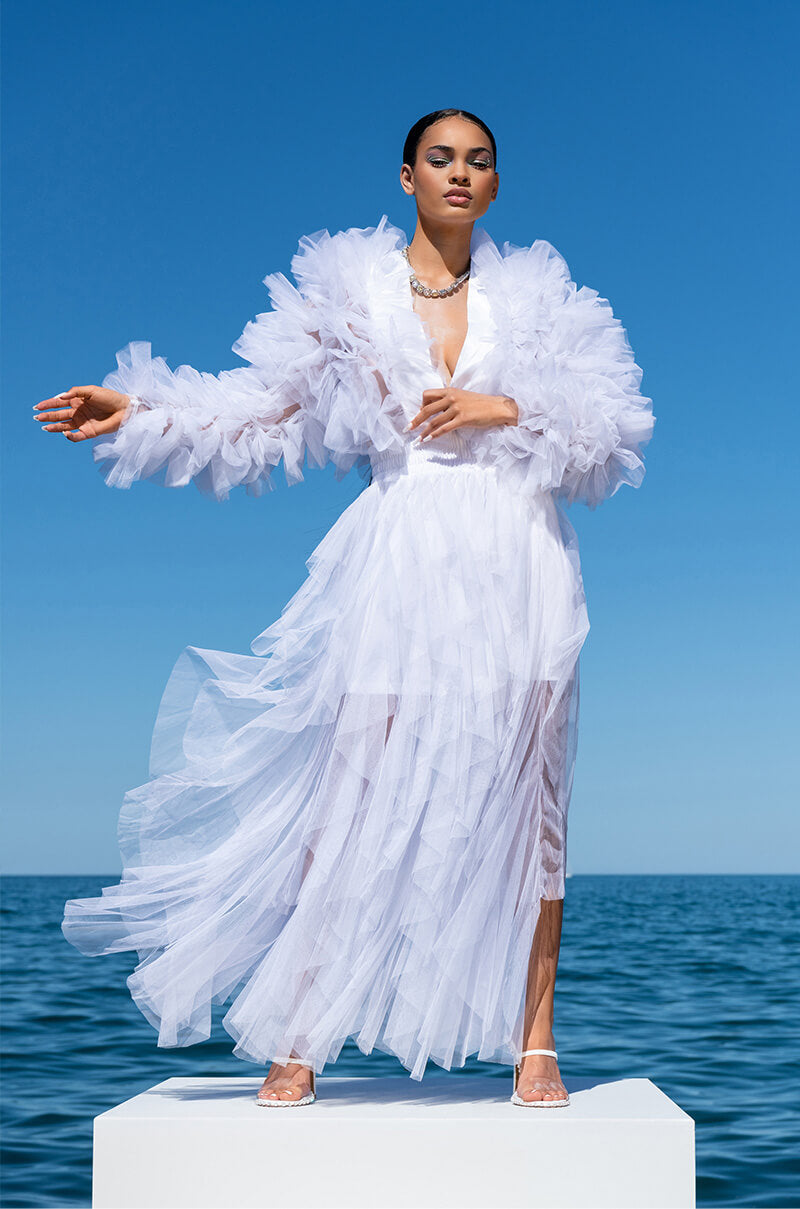 MODERN ROYALTY LAYERED MESH MAXI SKIRT
