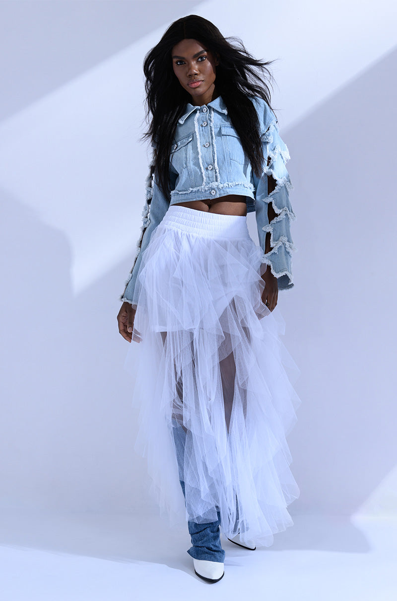 MODERN ROYALTY LAYERED MESH MAXI SKIRT