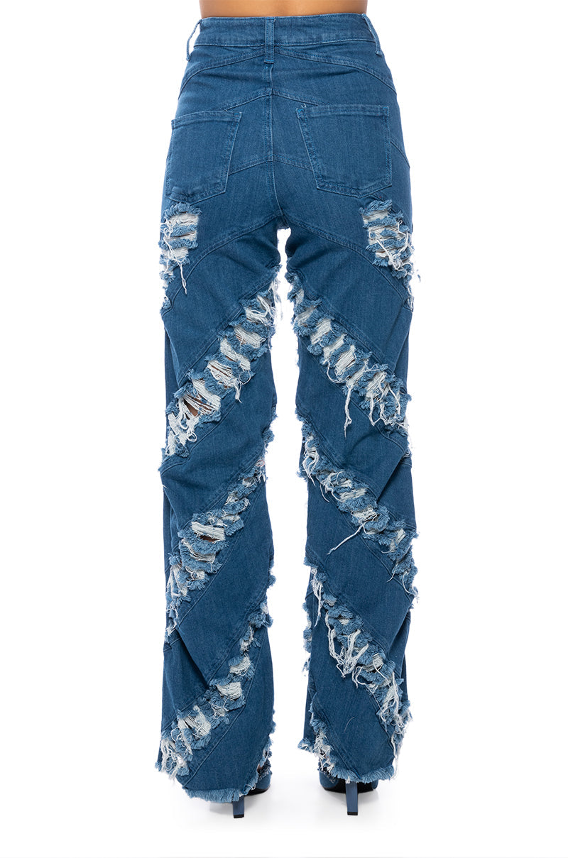 MONICA CONTOUR FRAYED JEANS