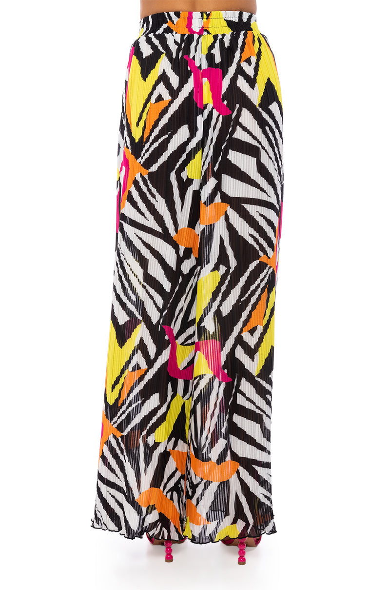MONICA PLEATED CHIFFON PALAZZO PANT