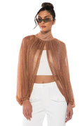 MONICA SHEER OVERLAY BLOUSE