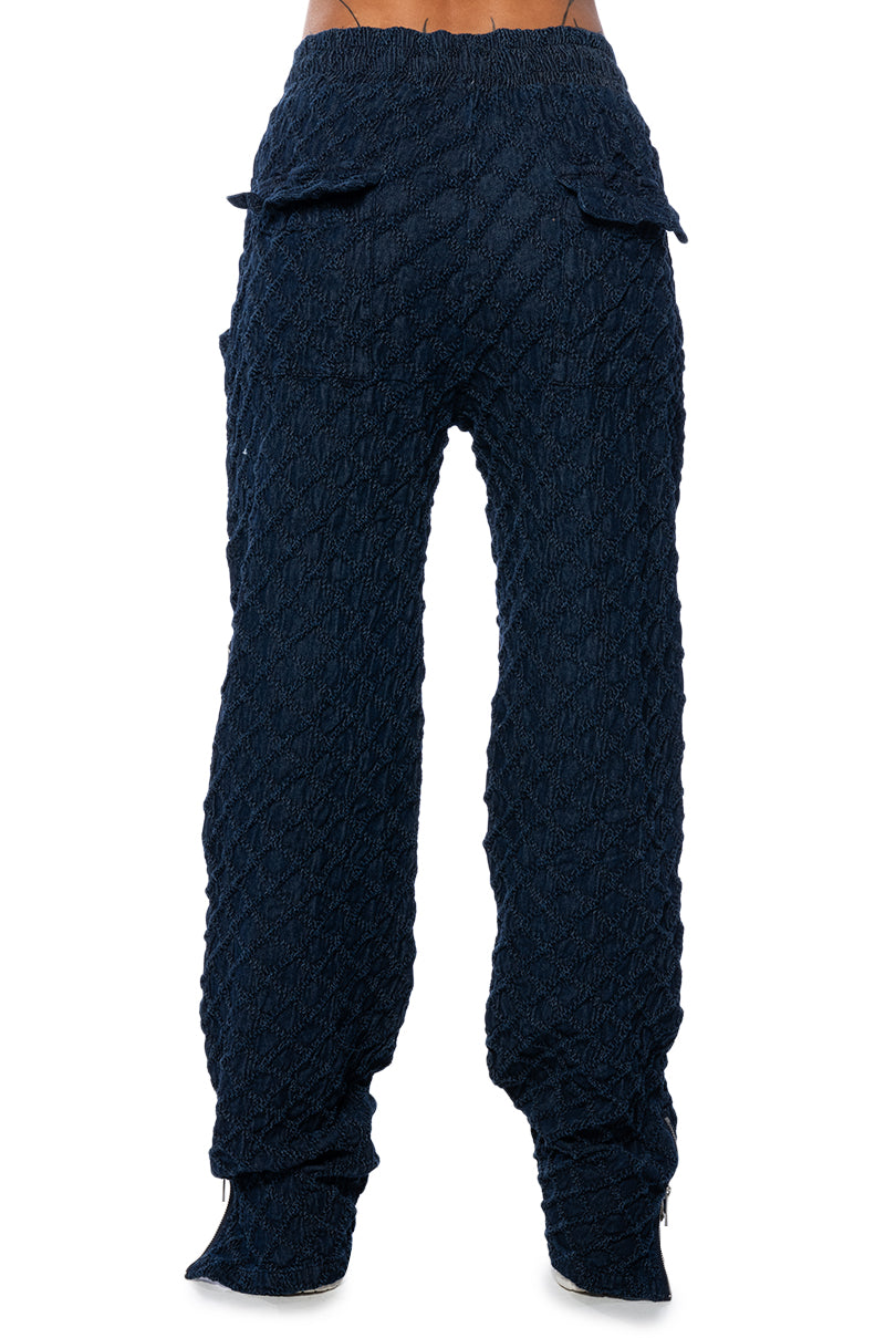SHE IN HA MOOD TEXTURED WIDE LEG JOGGER