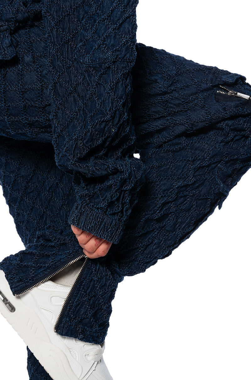SHE IN HA MOOD TEXTURED WIDE LEG JOGGER