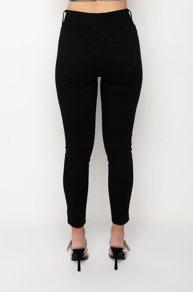 MOONWALKER RHINESTONE HIGH RISE SKINNY JEANS
