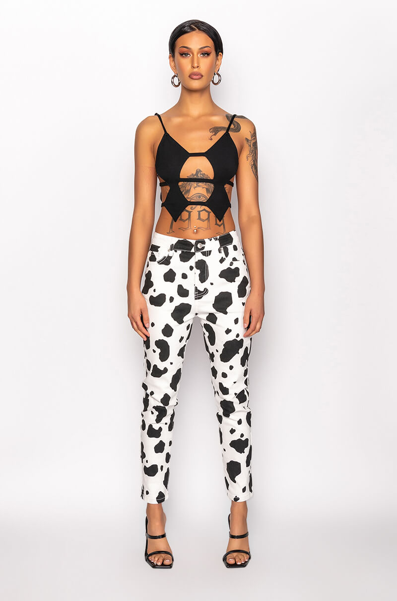 MOOVE IT HIGH RISE PRINTED SKINNY JEAN