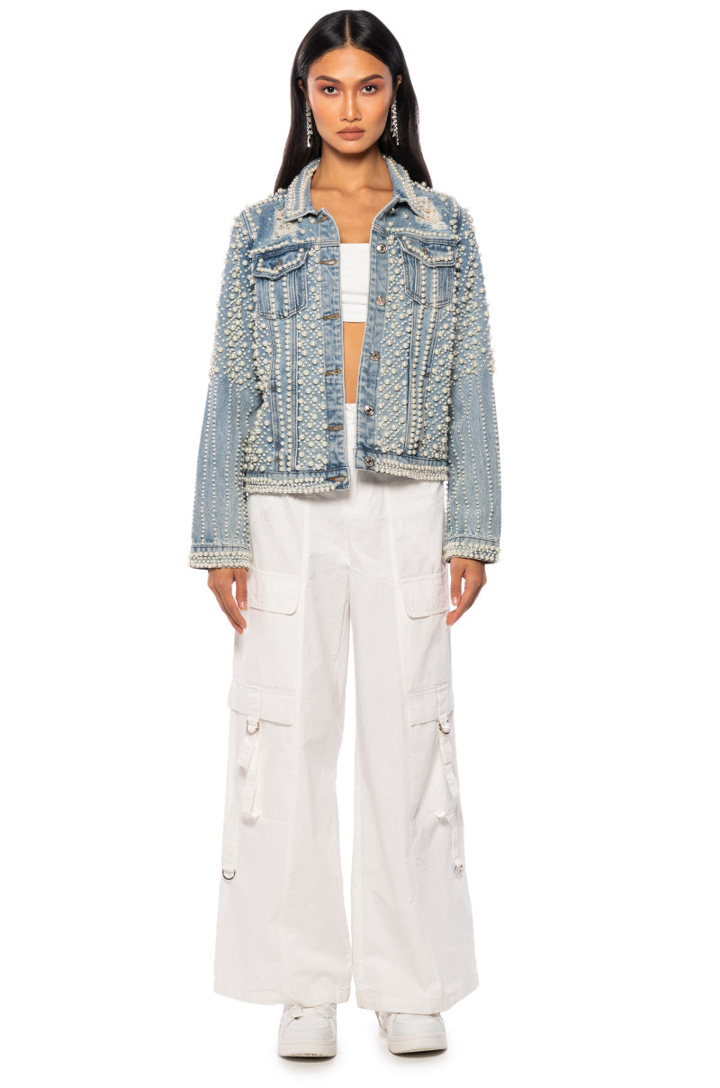 MOVE IN SILENCE PEARL DENIM JACKET