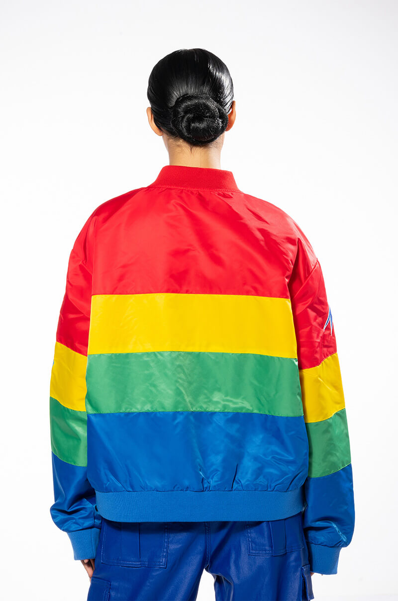 MULTI COLOR RACING VARSITY BOMBER