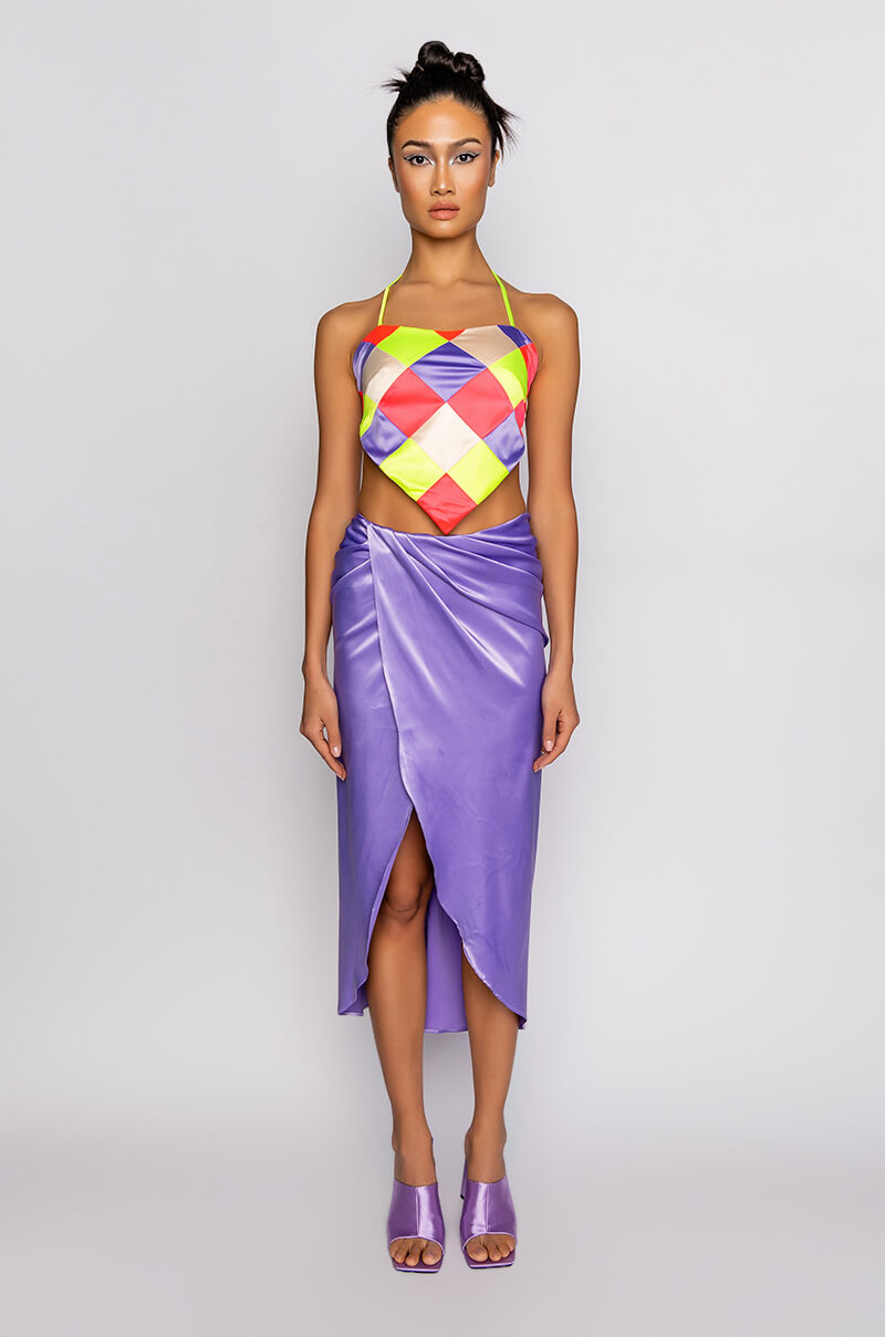 MULTITUDE PATCHWORK HANDKERCHIEF CROP TOP