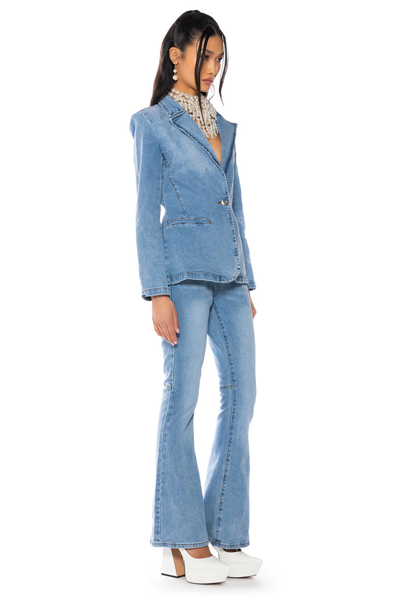 MY BUSINESS HIGH RISE FLARE JEANS