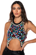 MY OWN JEWELS SLEEVELESS RHINESTONE TOP