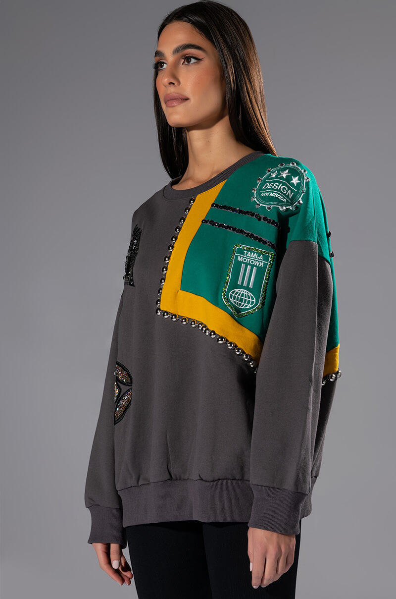 NALLY COLORBLOCKED CREW NECK