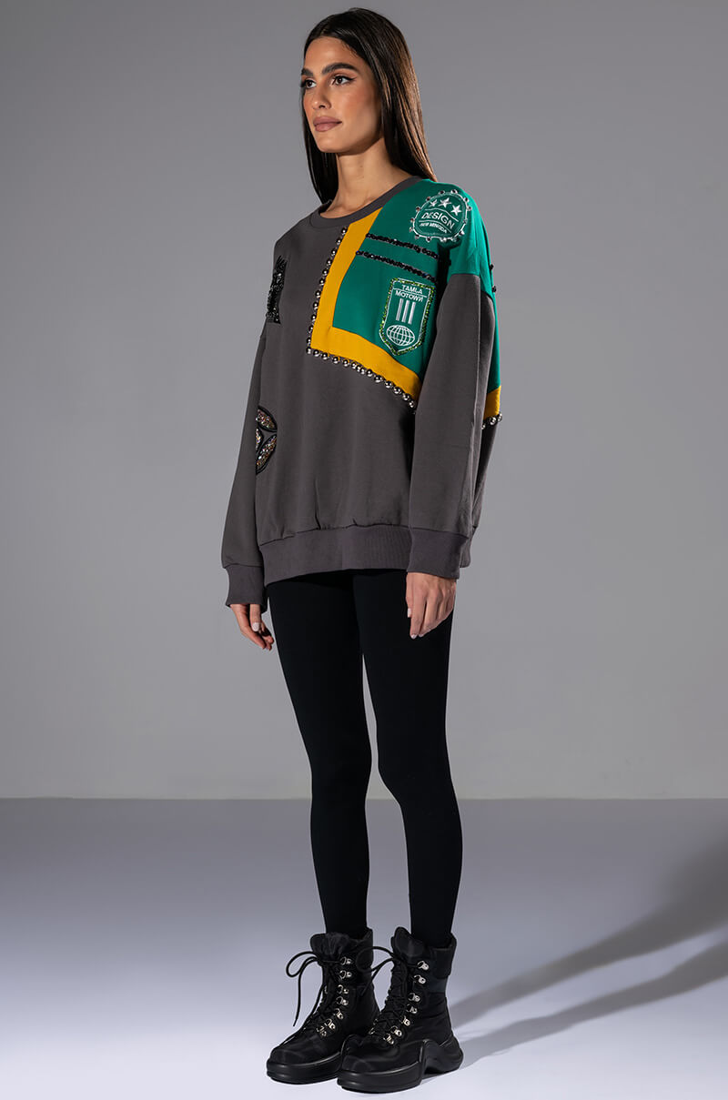 NALLY COLORBLOCKED CREW NECK