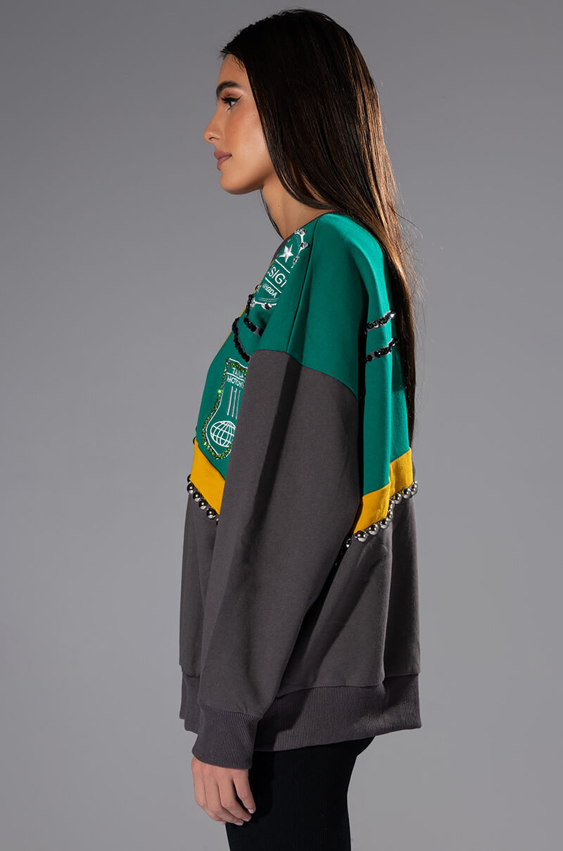 NALLY COLORBLOCKED CREW NECK