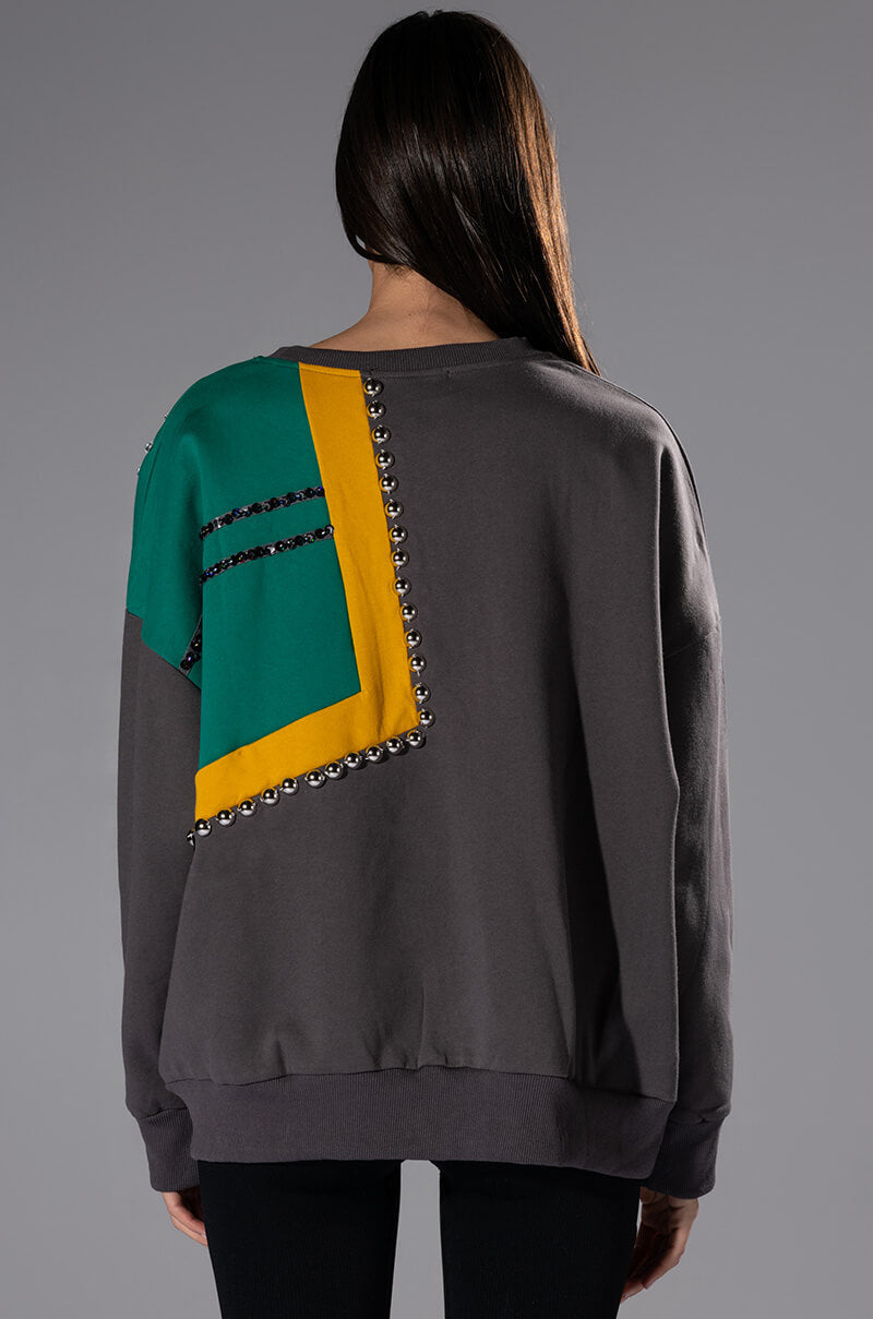 NALLY COLORBLOCKED CREW NECK