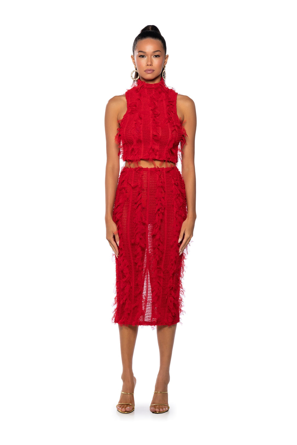 NAOMI MESH SLEEVELESS MOCKNECK TOP