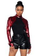 NASTASIA SCALE SHOULDER DETAIL TOP
