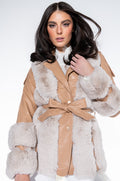 NATTY VICE FAUX FUR MOTO JACKET