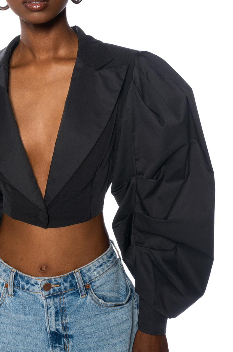 NENA PUFF SLEEVE CROP BLAZER