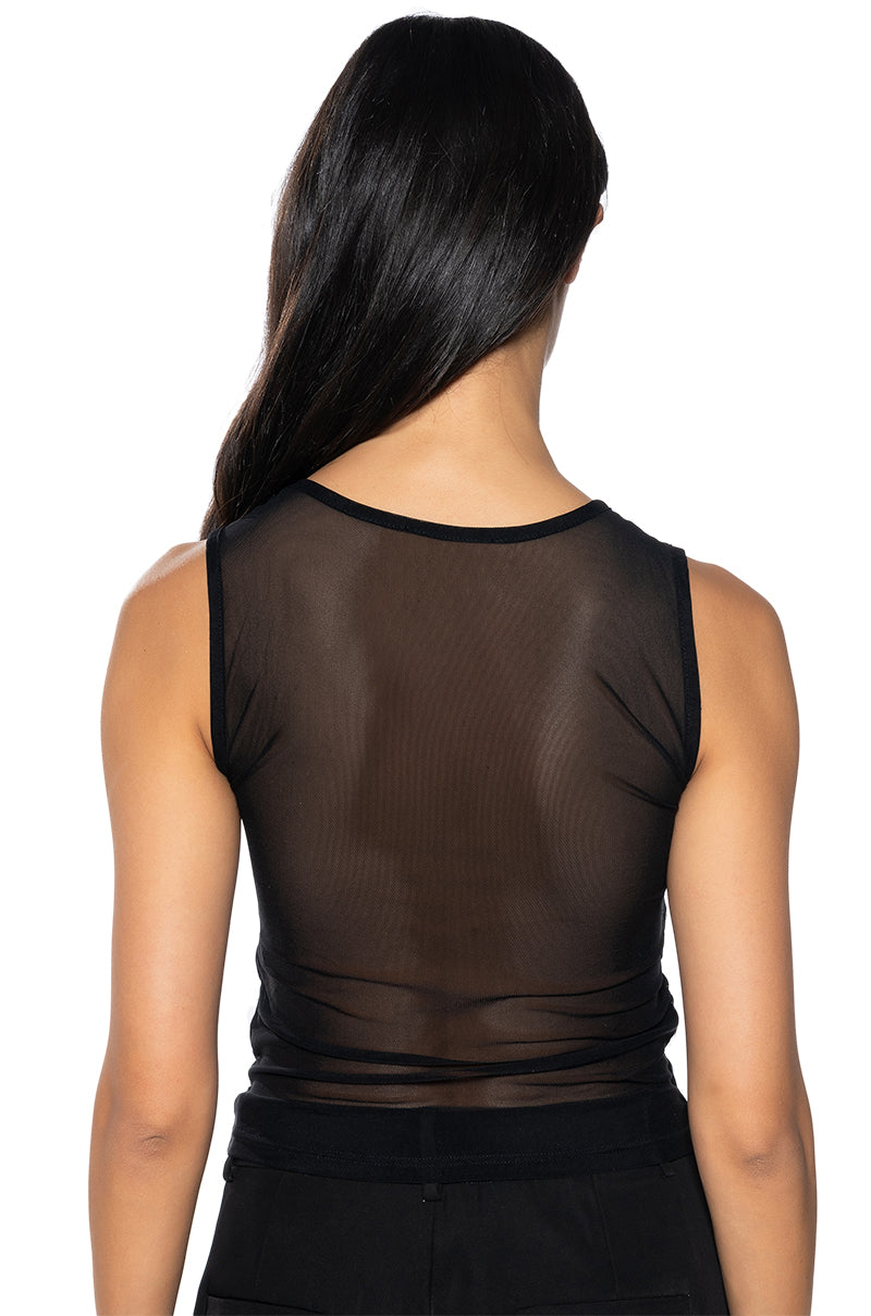 NEVER LETTING GO FEATHER DETAIL SLEEVELESS TANK