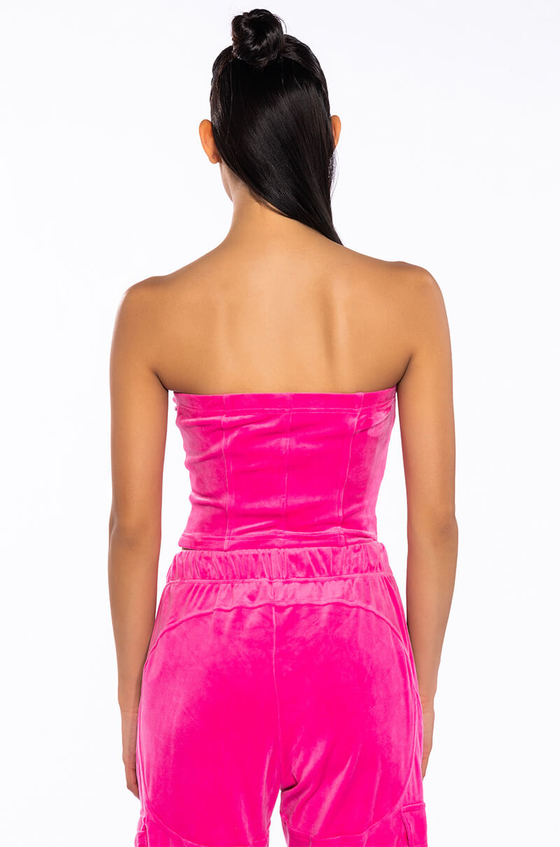 NEW RULES VELVET ZIP UP CORSET