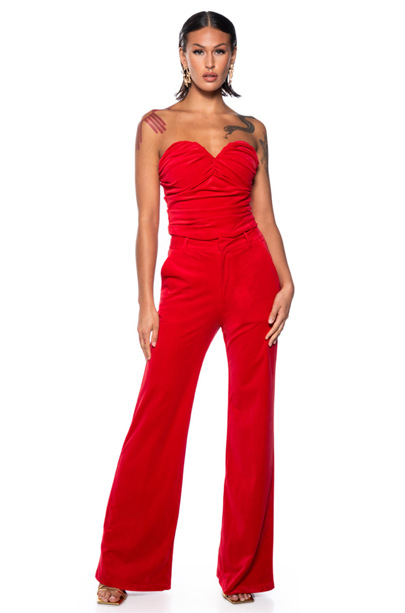 NIGHT MOVES VELVET WIDE LEG TROUSER