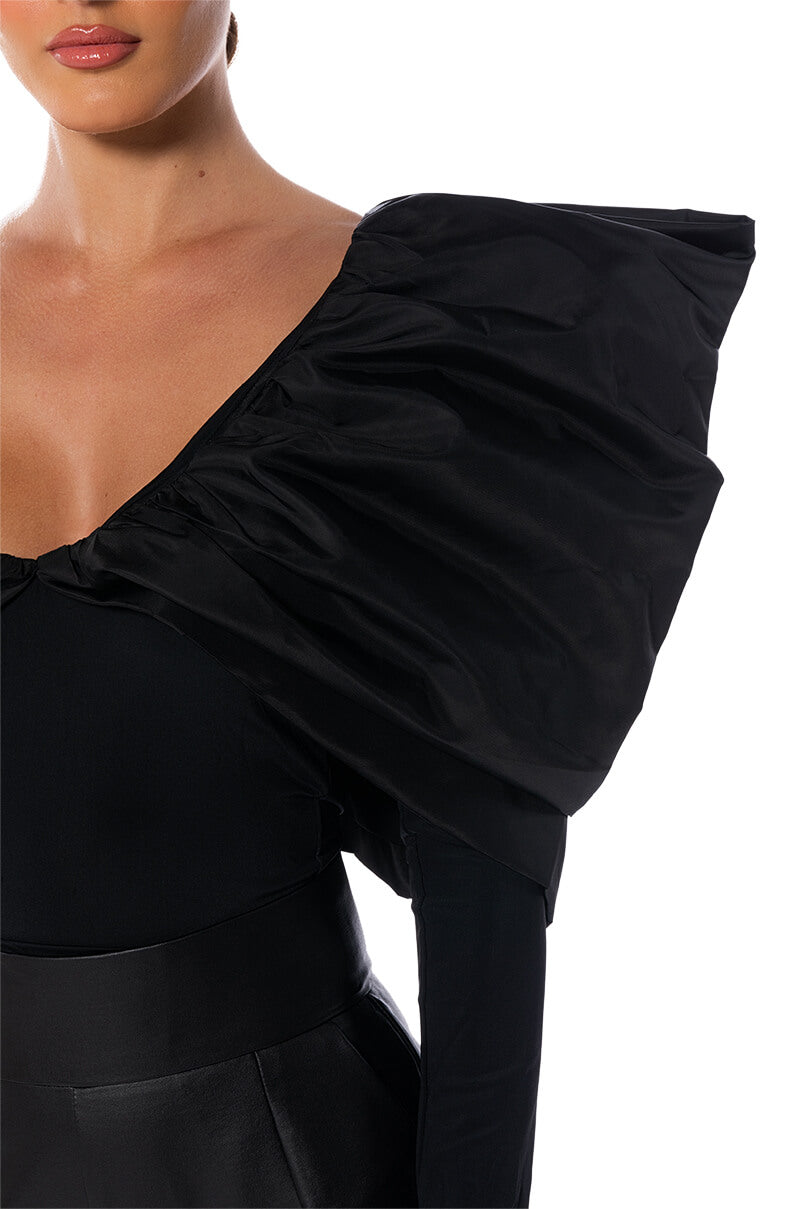 FELICITY DRAMATIC BOW DETAIL BLOUSE