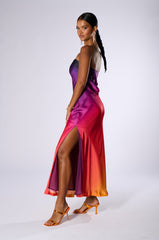 NOT GOING ANYWHERE SATIN MAXI DRESS