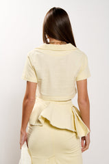 OCEAN BREEZE SHORT SLEEVE STRETCH LINEN COLLARED SHIRT